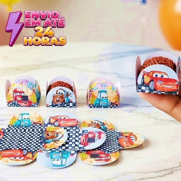 Forminhas de Doces Carros MC QUEEN  - forminha para Brigadeiro - Forminha para docinhos - Aniversário - Festa Infantil