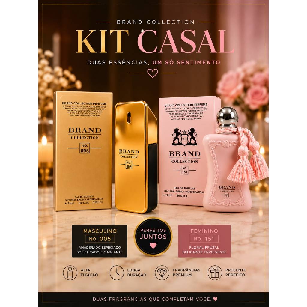 Kit Perfume Namorados Casal presente envio imediato Masculino Feminino Luxo Sofisticação