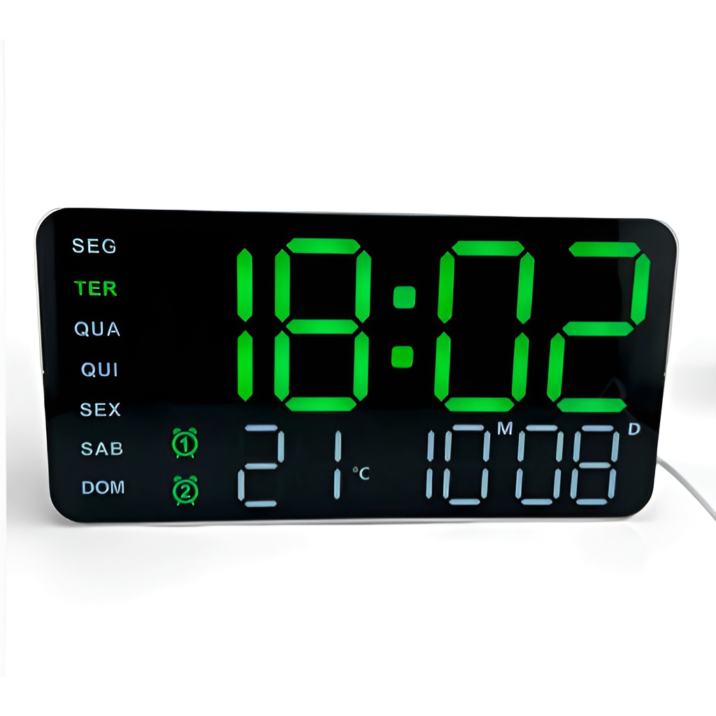 Relógio Digital de Mesa Com LED De Parede Despertador Calendário Alarme Data Temperatura Casa Academia KAPBOM