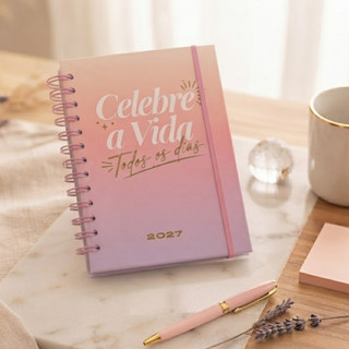 Agenda 2027 Espiral Planner Diário e Anual Estampas de Frases (Casa Super)