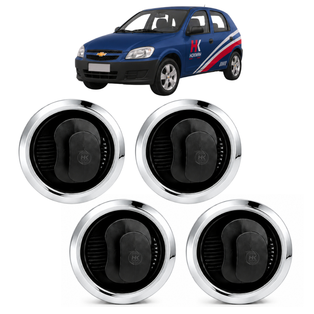 DIFUSOR AR CELTA PRISMA  2007 A  2016 CROMADO KIT 4 PEÇAS