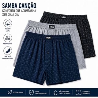 Samba Canção Masculina Shorts de Dormi Cueca Masculina Adulto Samba Canção masculino