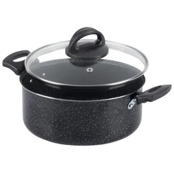 Panela Caçarola Antiaderente Tampa Vidro 20Cm 2L Preto Nacional