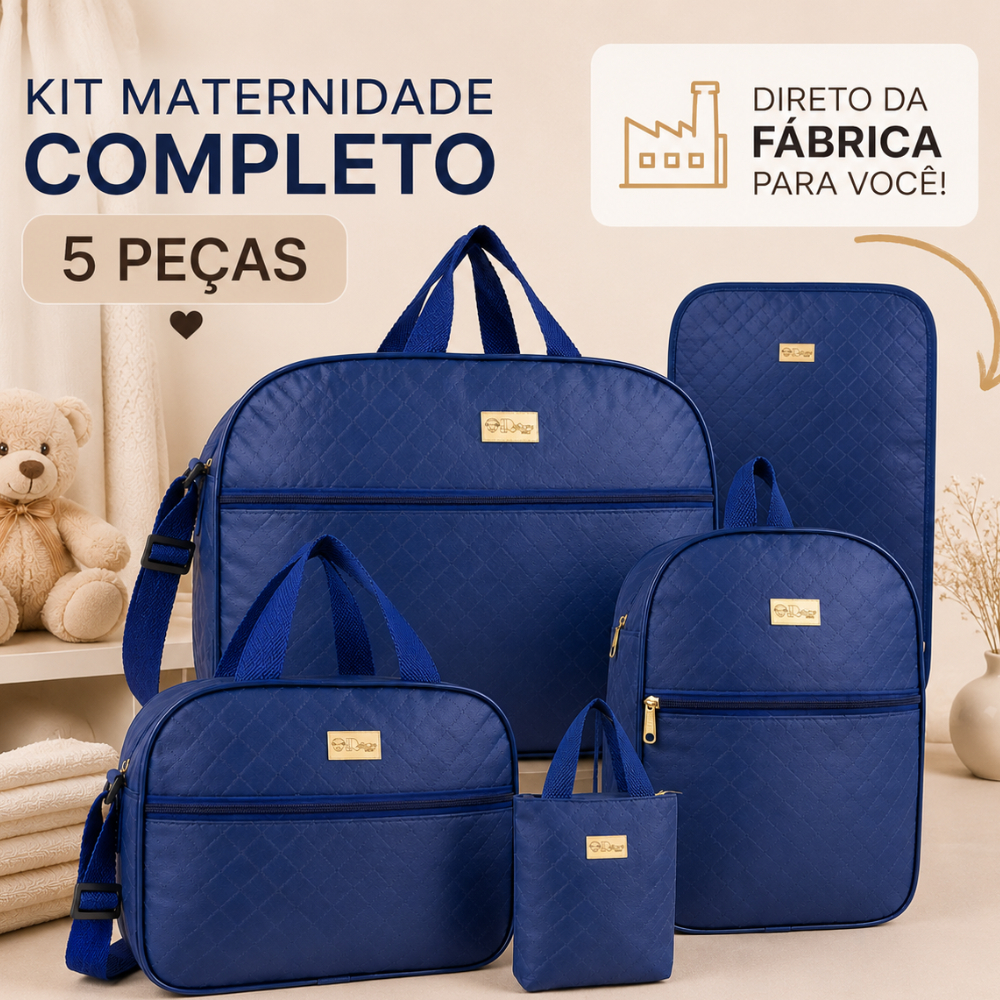 Kit Maternidade 5 Peças Super Completo Versátil Moderno Menino e Menina Com Bolsa Térmica