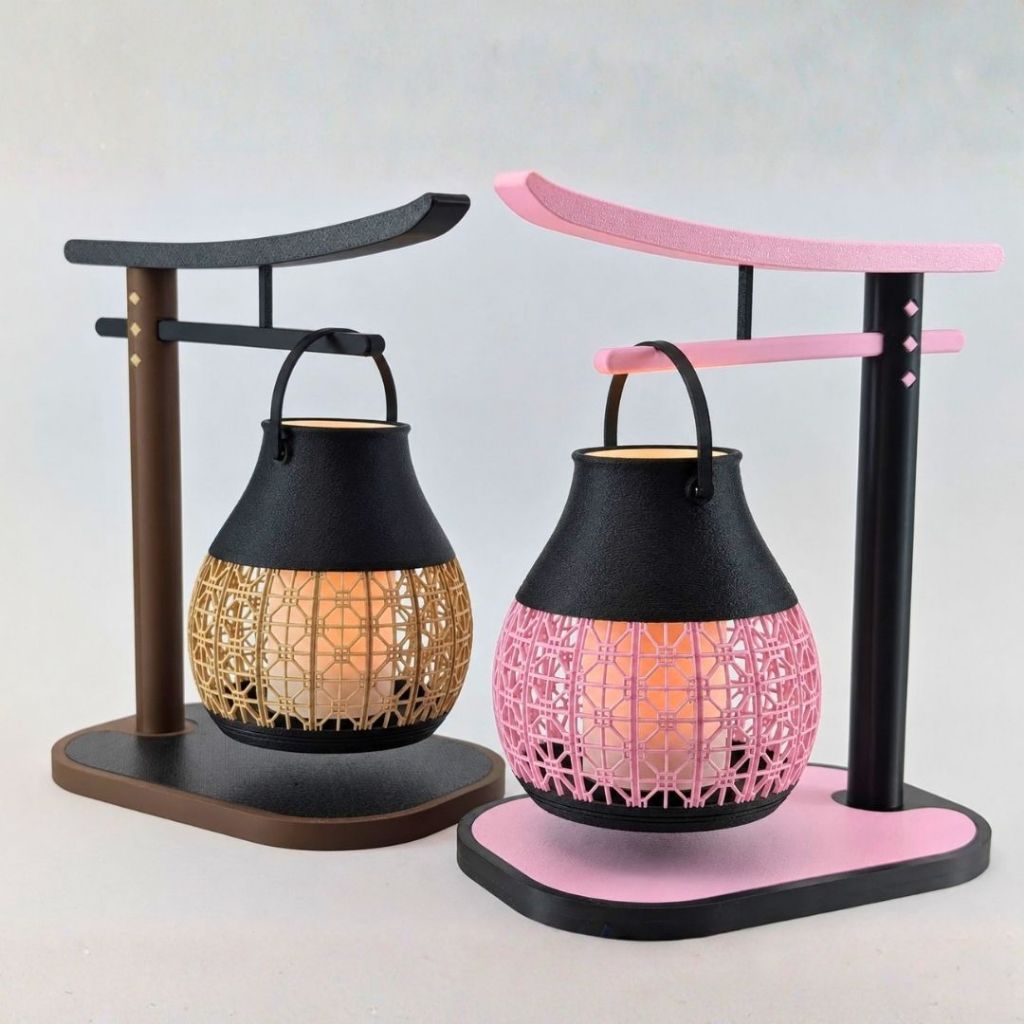 Imagem Luminária Japonesa Torii Decorativa LED | Lanterna Oriental com Suporte | Decoração Zen para Sala, Quarto e Escritório