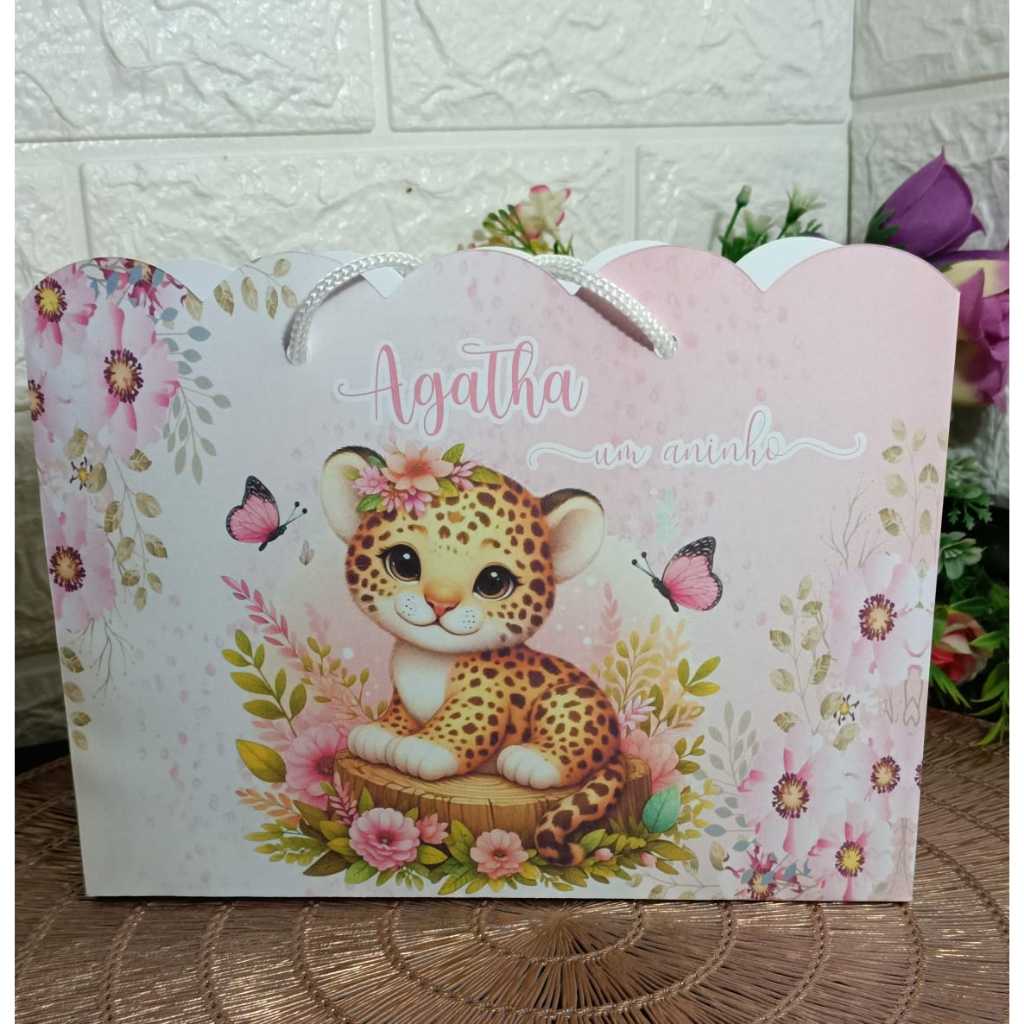 Sacolinha Personalizada ONCINHA/DONA ONÇA/MENINA/LEMBRANCINHA PERSONALIZADA/FESTA/ANIVERSÁRIO