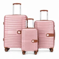Kit 3 Malas de Viagem P M G Bordo Primicia ANAC com Cadeado TSA Rodinhas 360° ABS Resistente Rígida