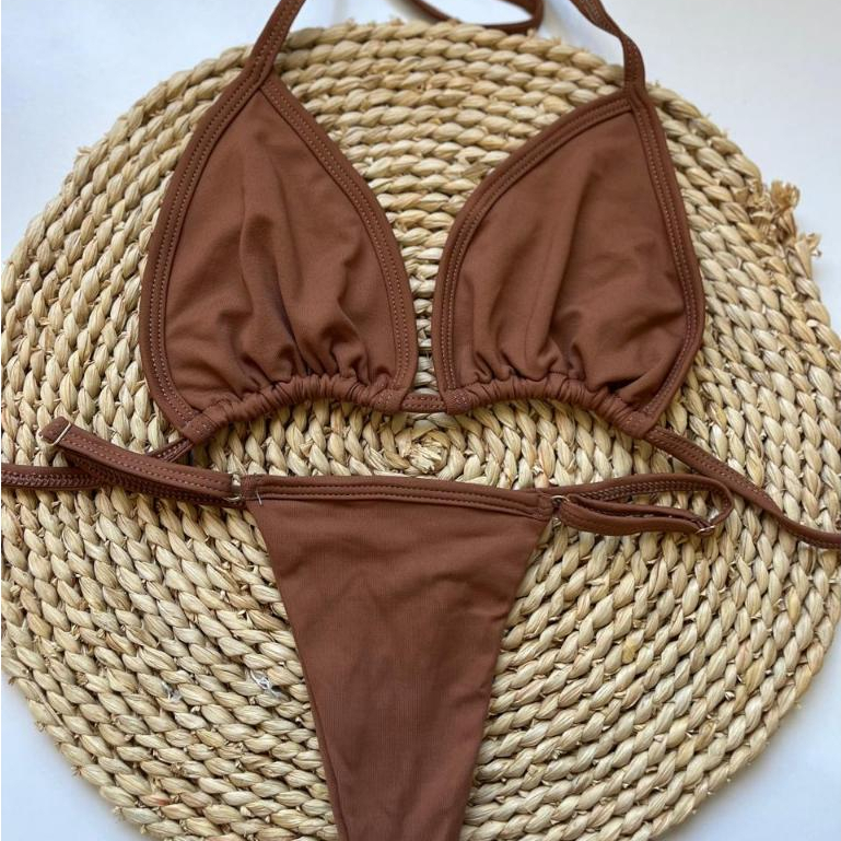 Biquini Marquinha Bronze Perfeito Corrininha Fio Dental Moda Praia Moda Feminina