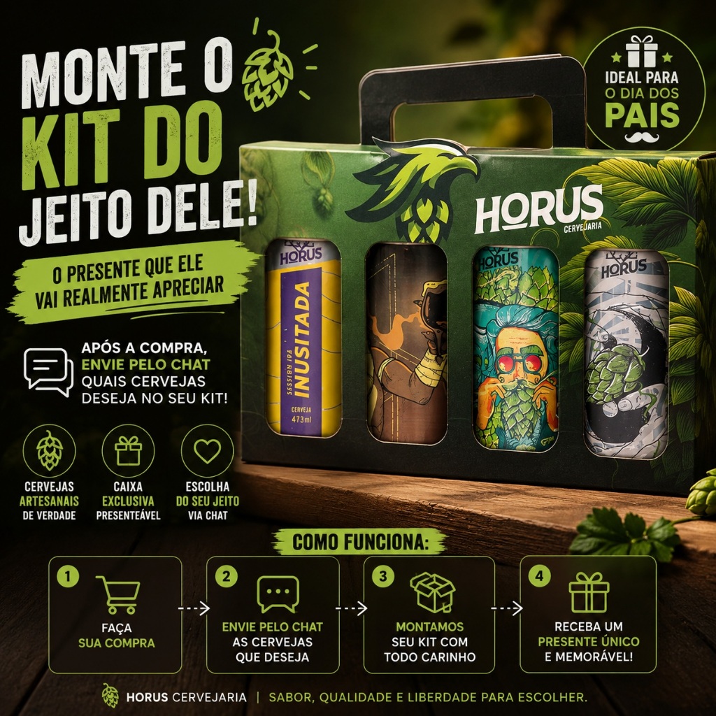 Kit 4 IPA Hórus Cerveja Premium mitologia egípcia 473ml