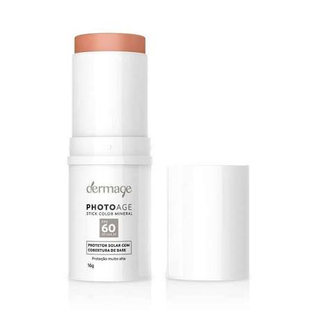 Protetor Solar Facial em Bastão Dermage Photoage Color Mineral FPS 60 Médio 16g