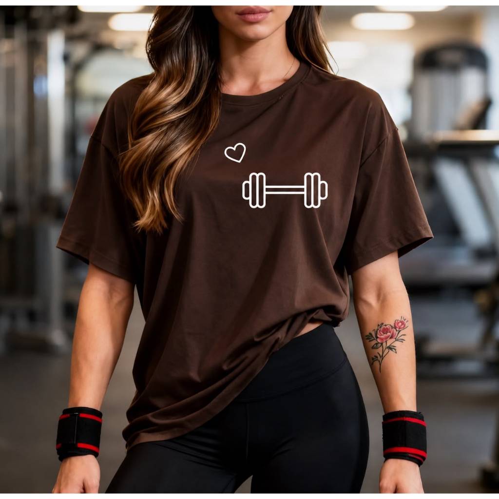 Camiseta Blusa Feminina Oversized Academia Fitness Musculação Treino Manga Curta Algodão
