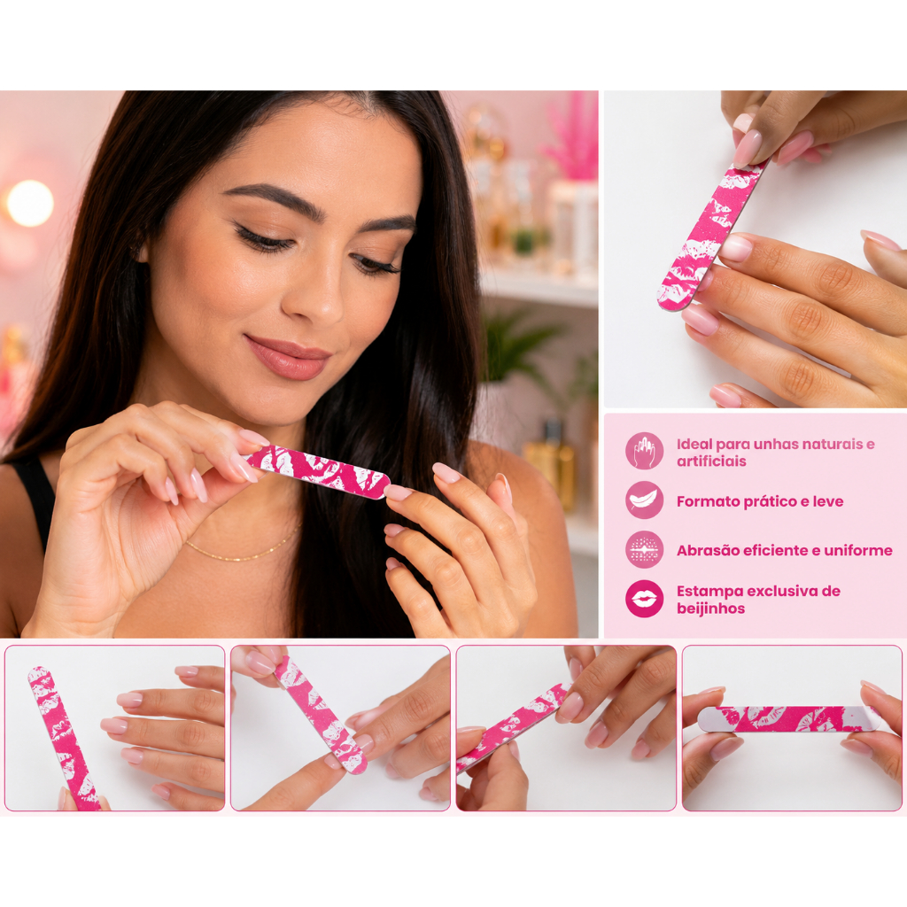 Kit mini lixas estampas de beijos — imagem 2 de 2