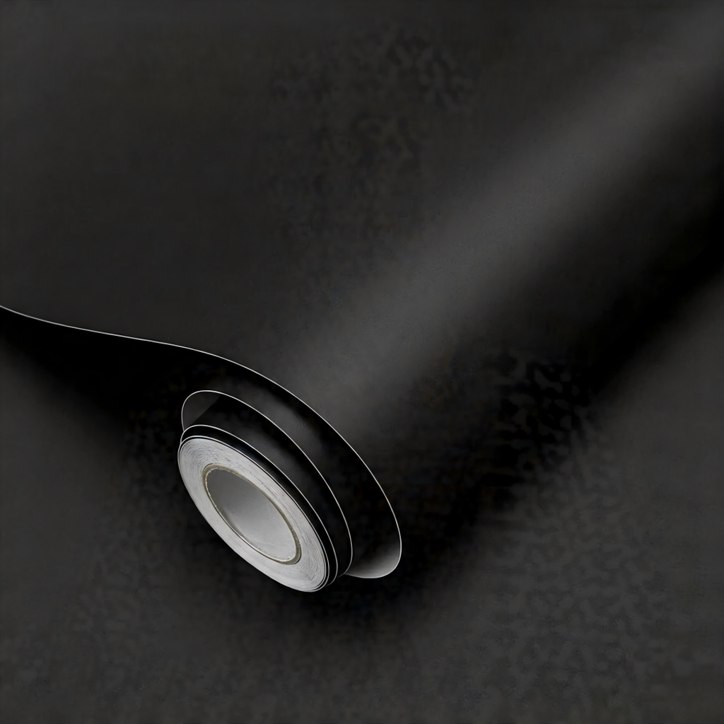 Papel Adesivo Preto 5m x 45cm Autocolante Impermeável Lavável para Parede, Móveis e Eletrodomésticos