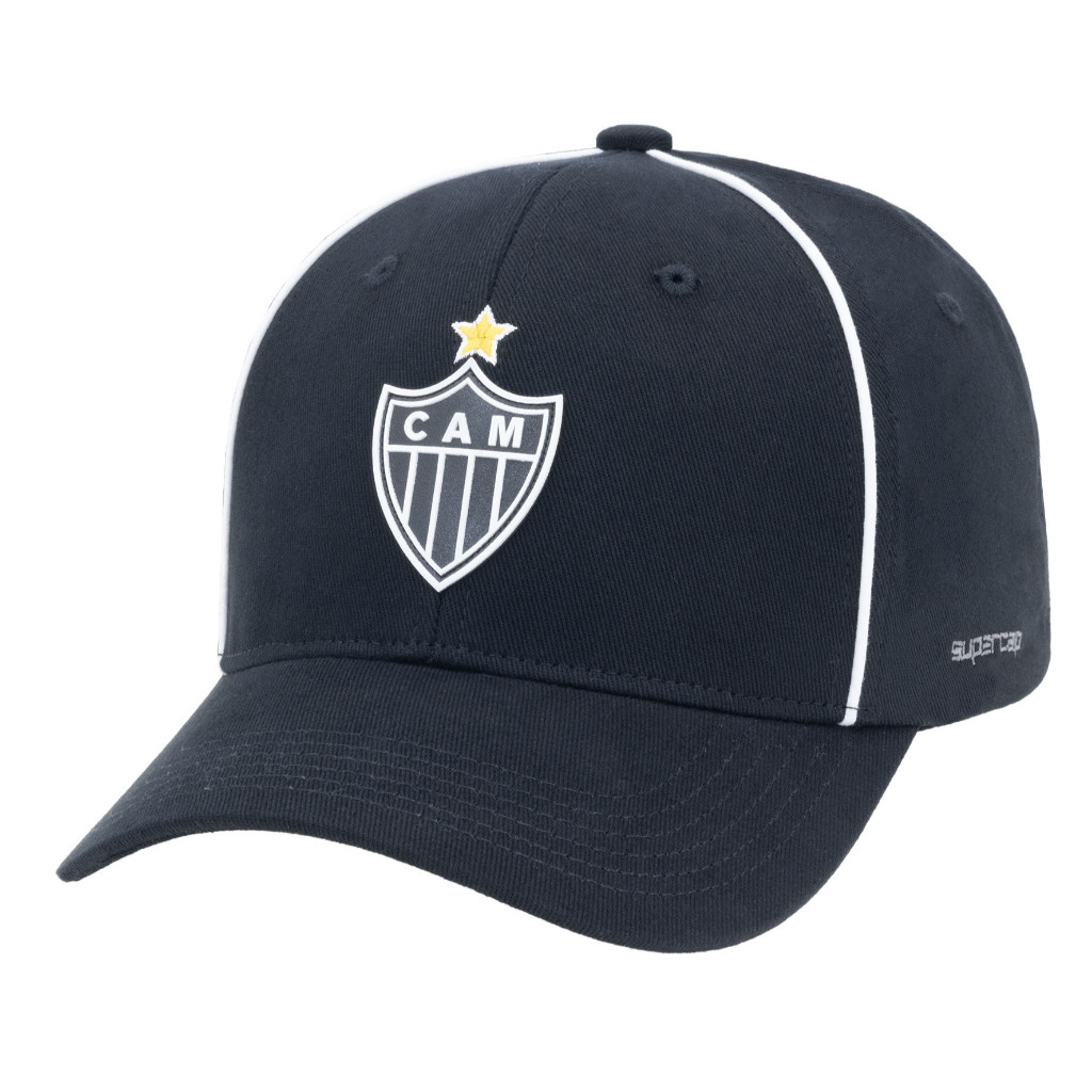 Boné Original Oficial Licenciado Atlético Mineiro Premium Patch 3D Preto Supercap (40559)