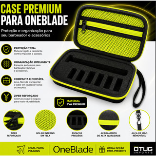 ESTOJO CASE BARBEADOR ELÉTRICO ONEBLADE PHILIPS PREMIUM C ESPUMA DE PROTEÇÃO Caixa De Armazenamento