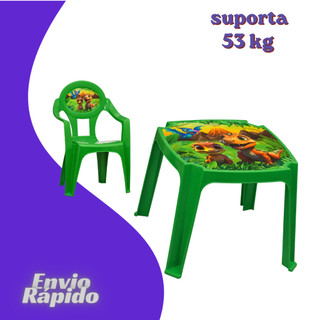 Kit Mesa e Cadeira Infantil Educativa Plastico Reforçado Mesinha Criança Para Alimentação Estudo