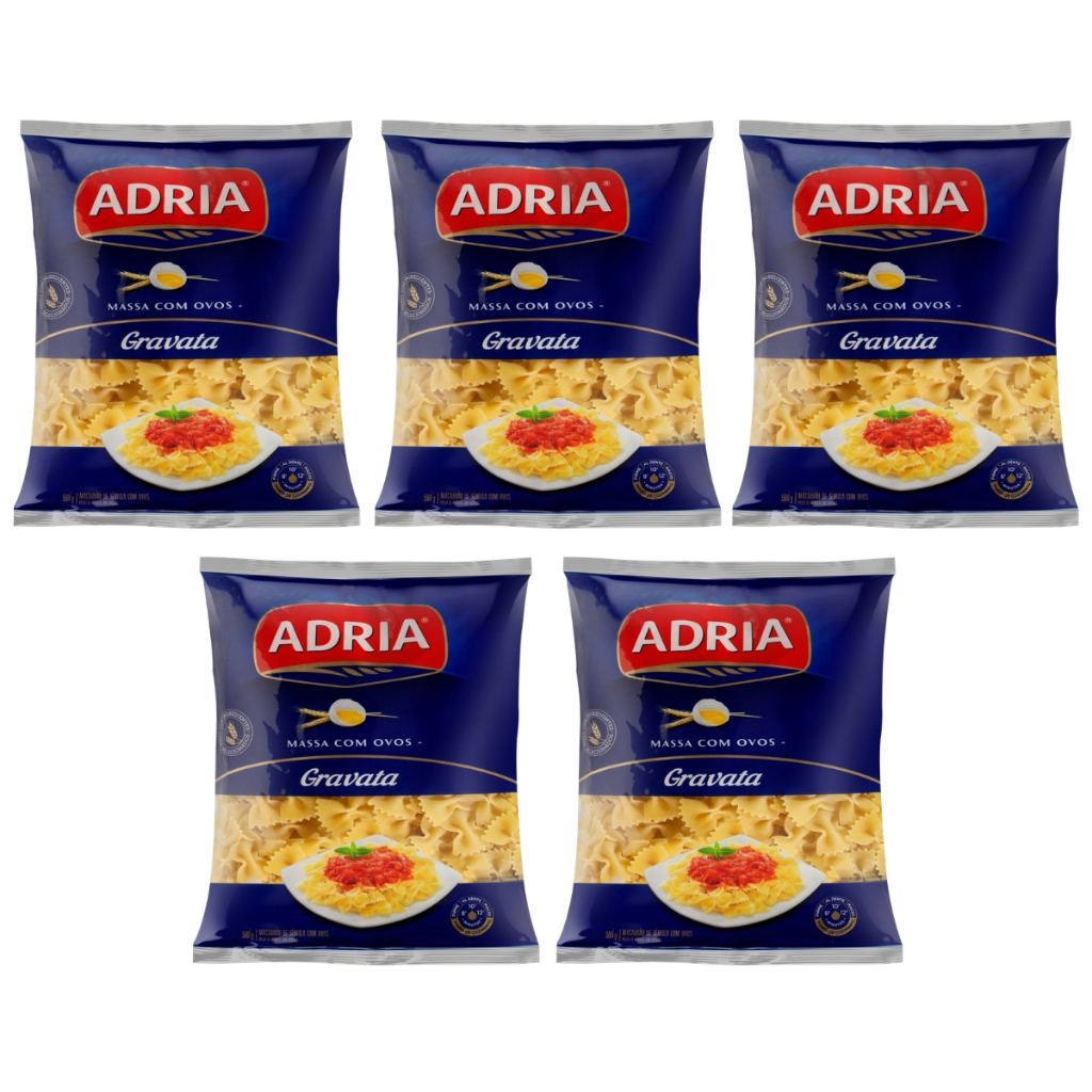 Kit 5un Macarrão com Ovos Adria Gravata 500g
