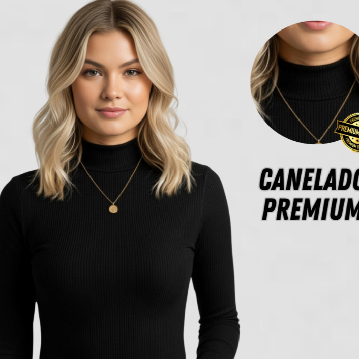 Blusa De Frio Feminina Gola Alta Canelada Manga Longa Conforto e Estilo para Todas as Estações