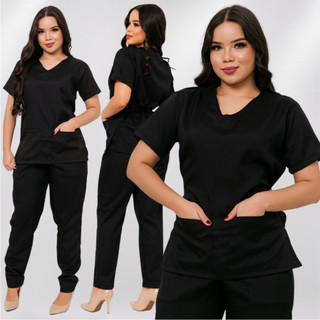 Conjunto Pijama Cirurgico Feminino Hospitalar Nao Amassa Blusa E Calça Unissex Confortave…
