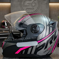 Capacete Moto Rosa para Mulher Fechado Feminino Pro Tork Evolution 788 G6 Color