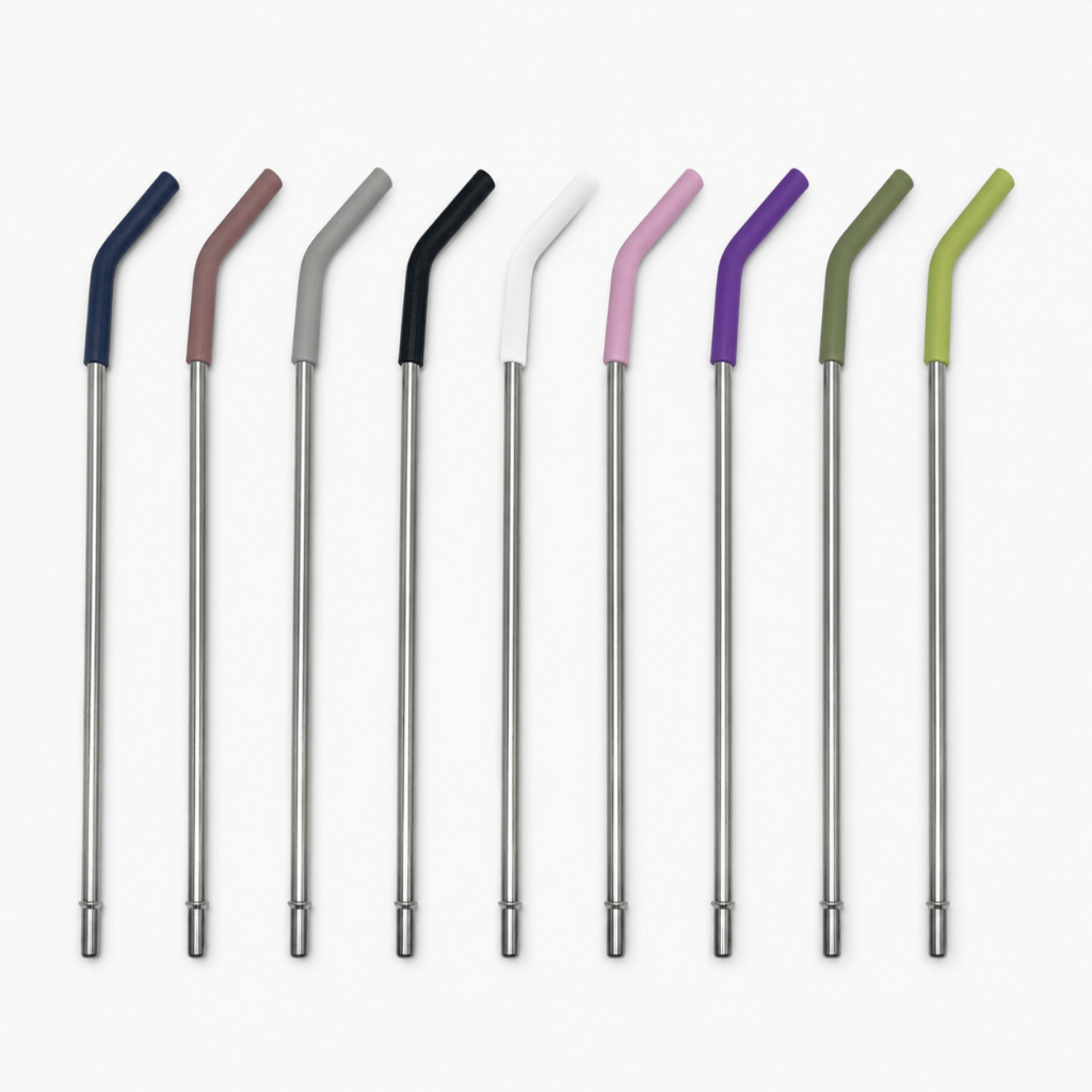 Canudo Inox Reutilizável 27cm para Copo Térmico Garrafa Térmica Prata ou Dourado Aço Inoxidável