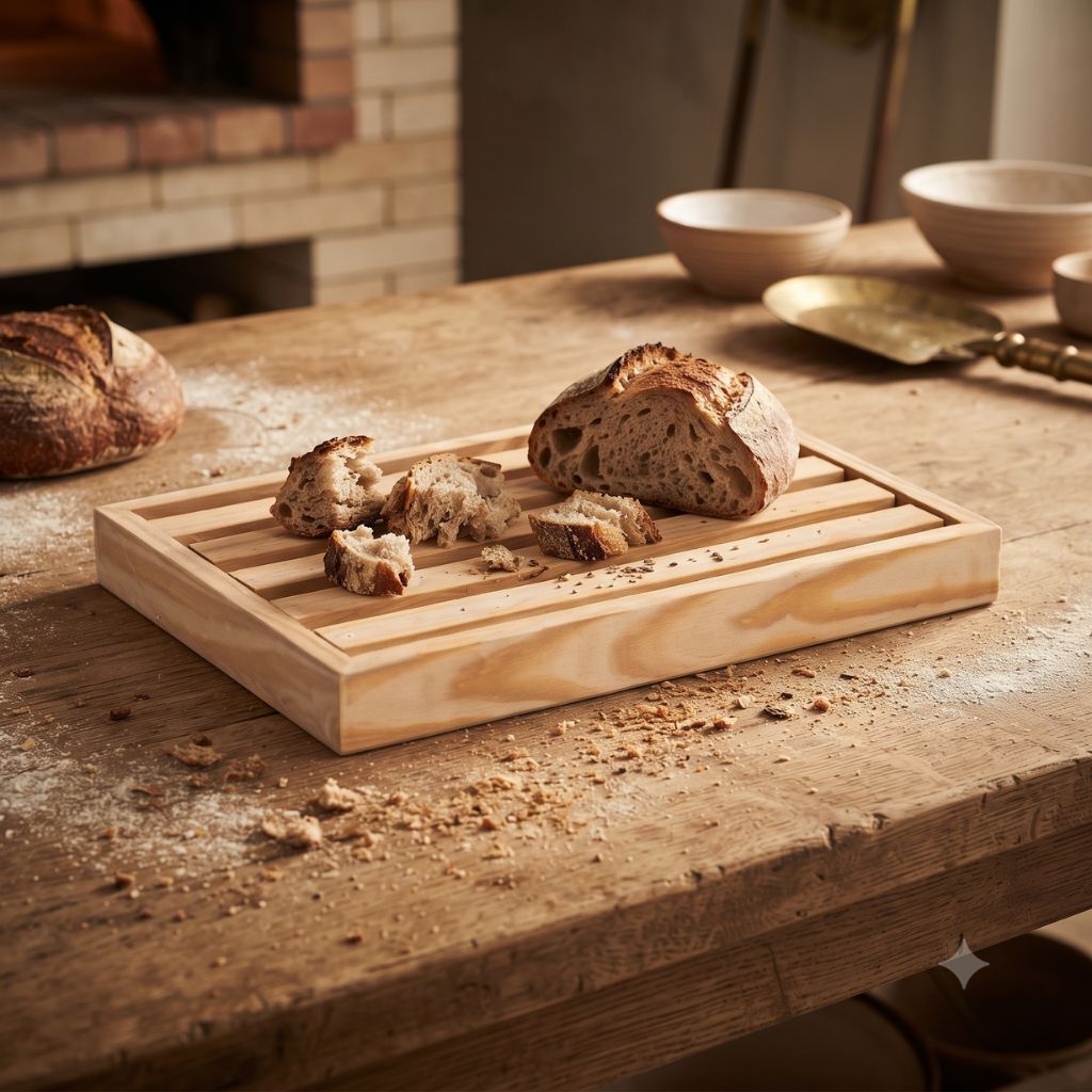 Bandeja Migalheira pinus 30x20cm cortar Pão Mesa Café Manhã Decoração, mesa posta, cozinha