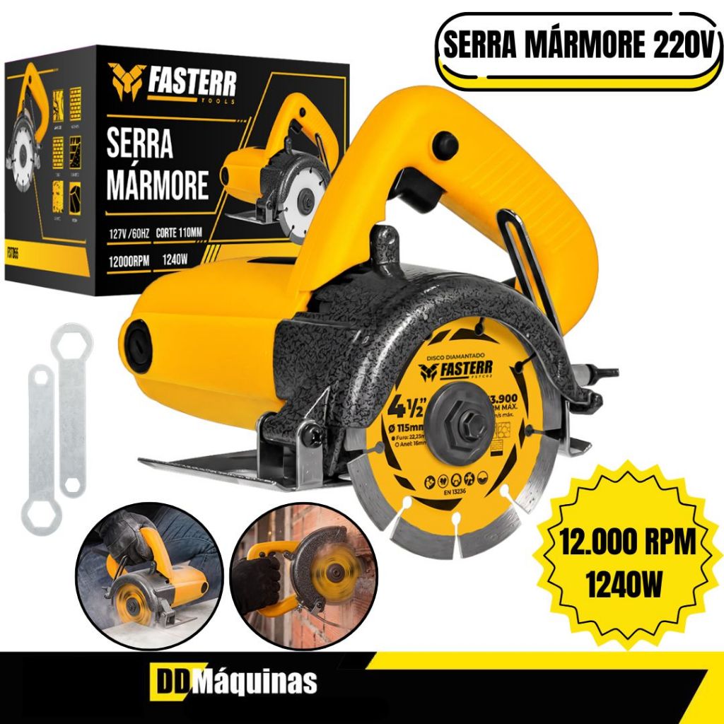 Serra Mármore 4.3/8" 110mm 1240W 220V FST056 - Fasterr