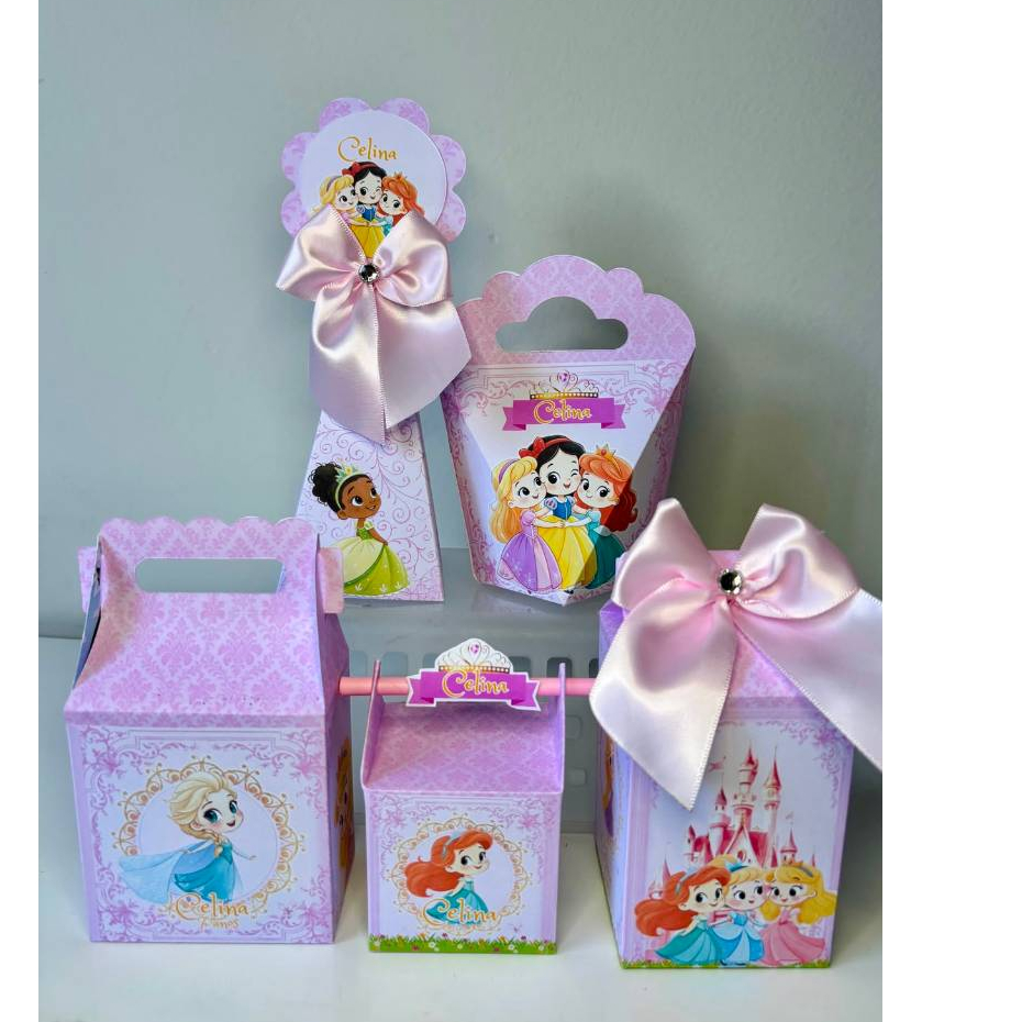 Kit Festa Personalizados As princesas cute- Lembrancinhas - Caixinhas para festa de aniversário inf