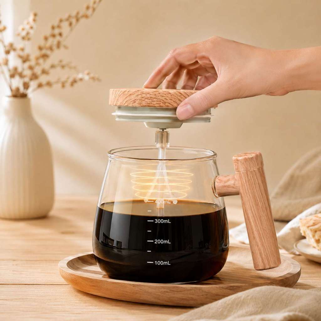 Caneca Automática Mistura Shake Com Cabo De Plástico 400ml Elétrica Recarregável 7000rpm Alta Velocidade