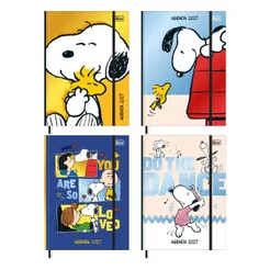 Agenda Costurada Vintage 2027 Snoopy 17,6 x 23,9 cm 176 Folhas - Tilibra | Vintage