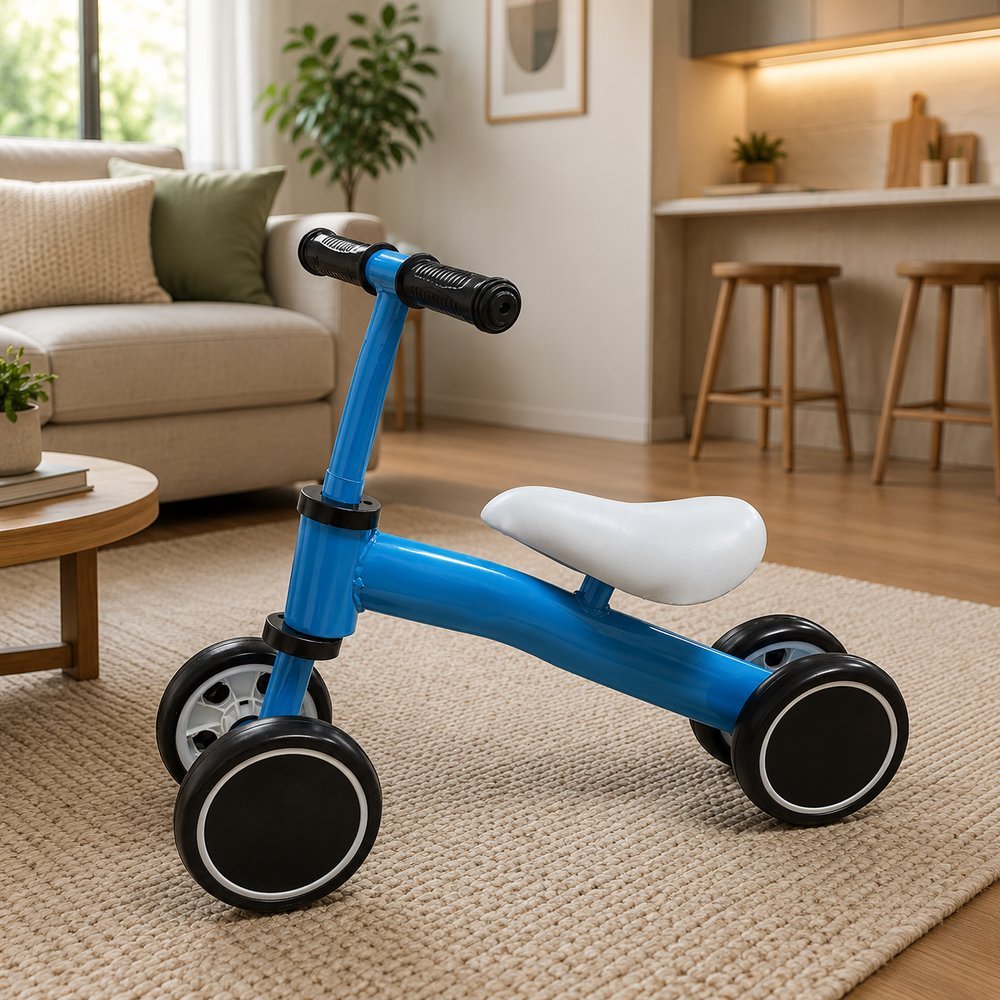 Bicicleta Equilíbrio Infantil Azul e Rosa Sem Pedal Andador Treino Coordenação Motora Primeira Bike Crianças Brinquedo