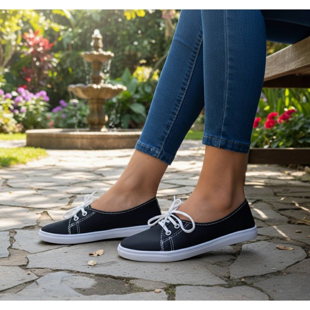Sapatilha Confort Casual Com cadarço oxford feminina promoção