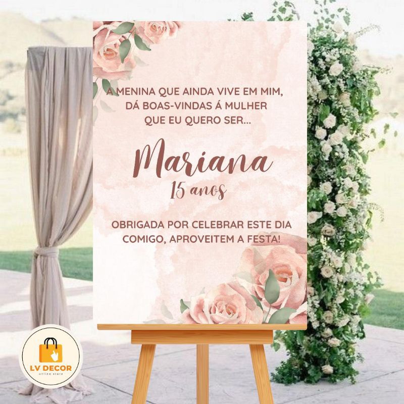 Placa Decorativa Entrada 15 anos Festa Debutante Personalizada