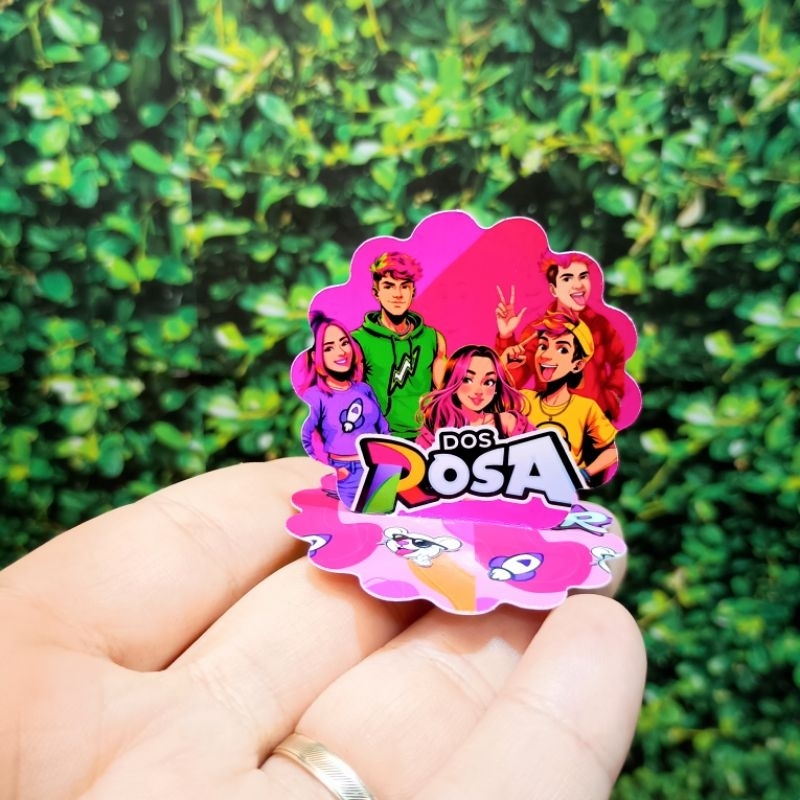Aplique 3D para Caixinha Acrílica 5x5 ou Latinha Casa dos Rosa Personalizado para Lembrancinhas