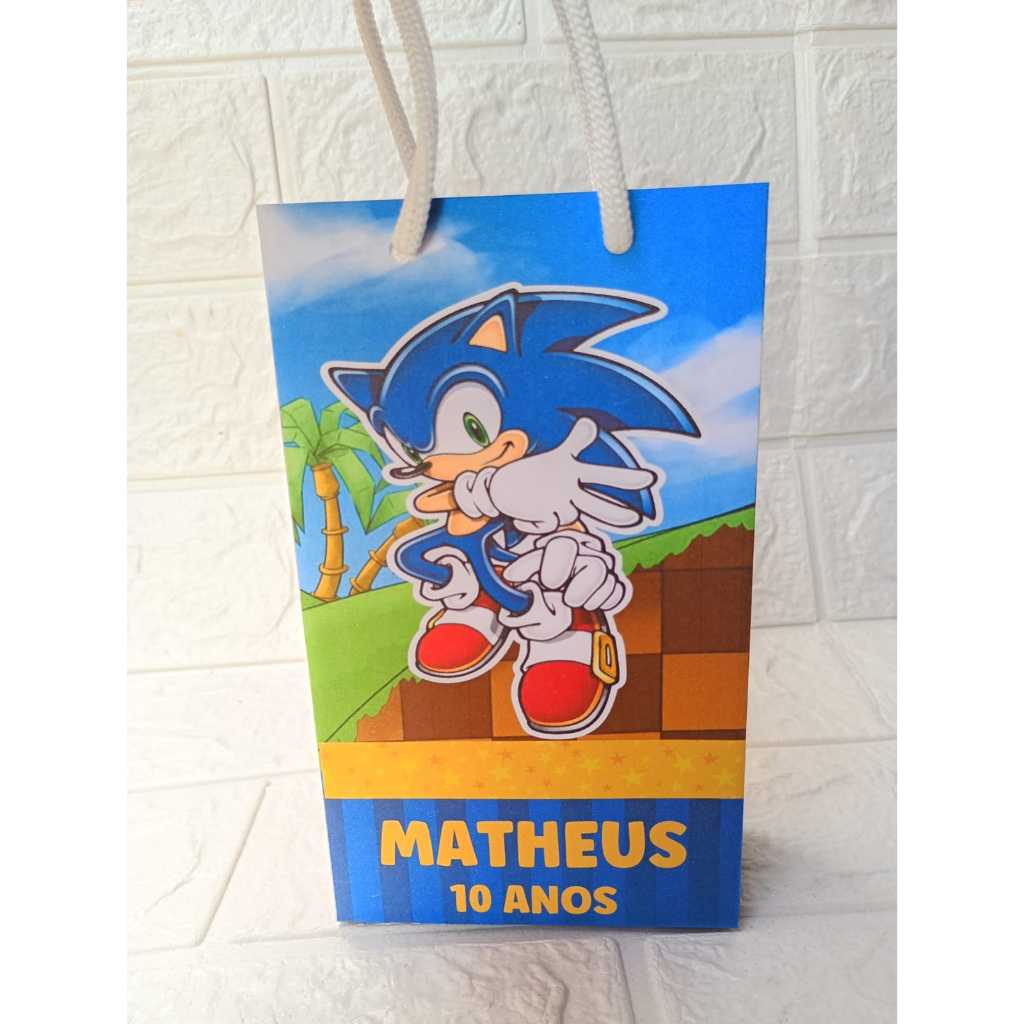 Sacolinha Surpresa Personalizada Sonic Lembrancinha de Aniversário Festa Infantil