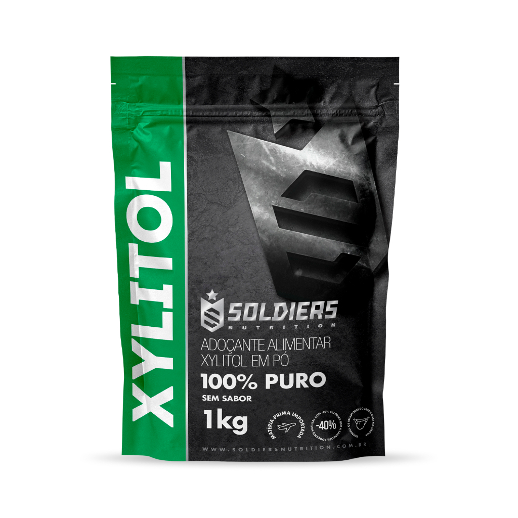 Xylitol 1kg 100% Puro Soldiers Nutrition Ingrediente Natural Adoçante Alimentação Saudável