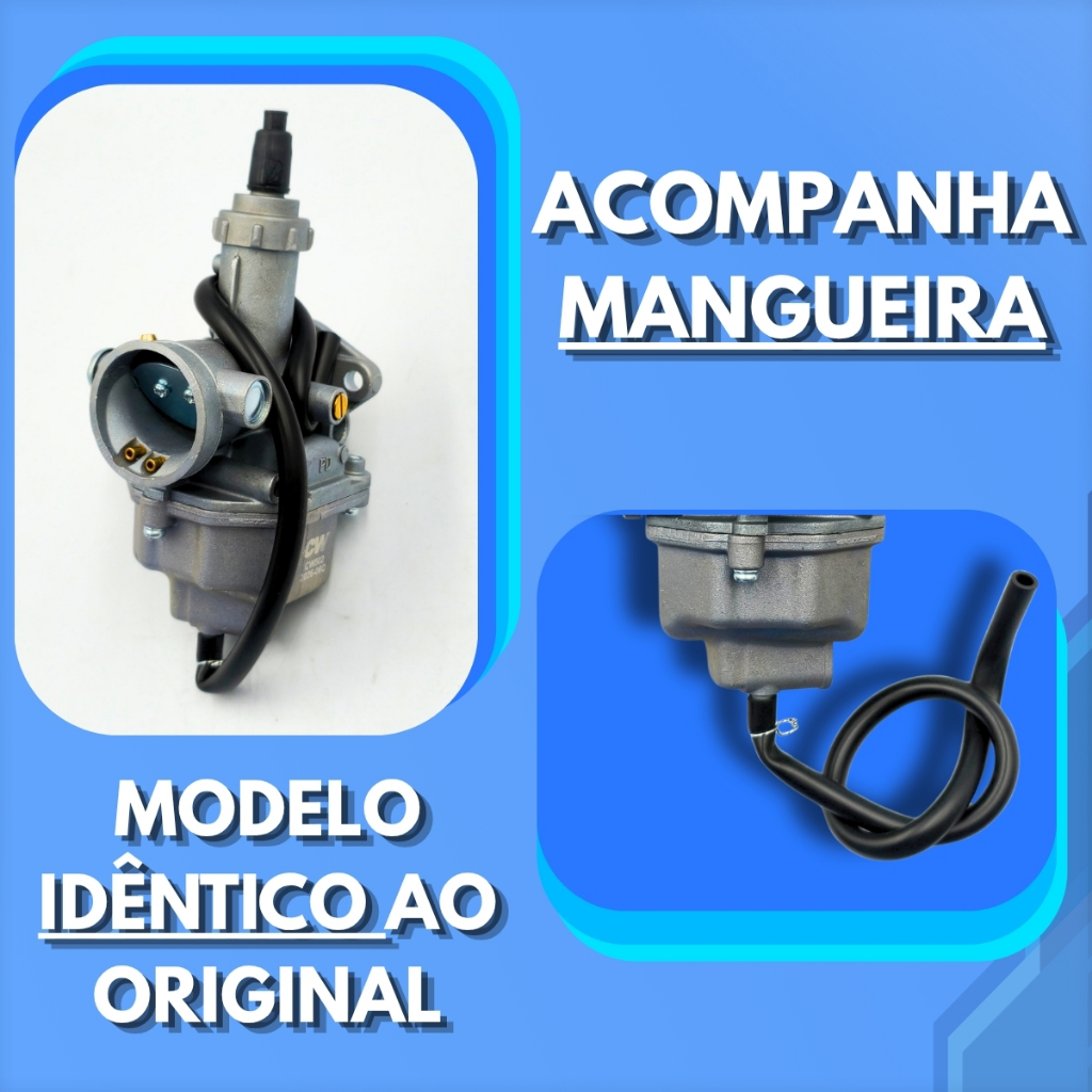 Carburador Honda CG Titan / Fan / Nxr Bros 125 2002 2003 2004 2005 2006 2007 2008 Modelo Original Completo Com Mangueira — imagem 2 de 2