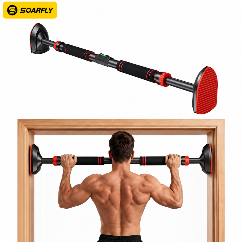 SOARFLY Barra Fixa Flexão Porta Apoio Ajustável Fixa 92 a 100 Cm