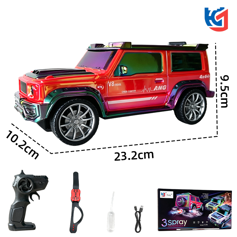 Carrinho Controle Remoto 1:14 2.4G Off-Road Sensor de Gestos 3 Sprays Luz Som Brinquedo Infantil — imagem 2 de 2