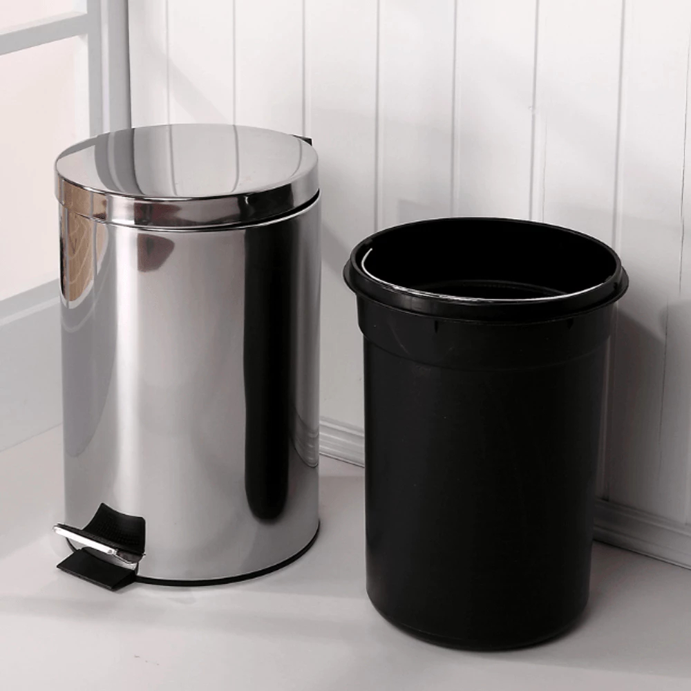 Lixeira Redonda 5 Litros Inox Powermaid