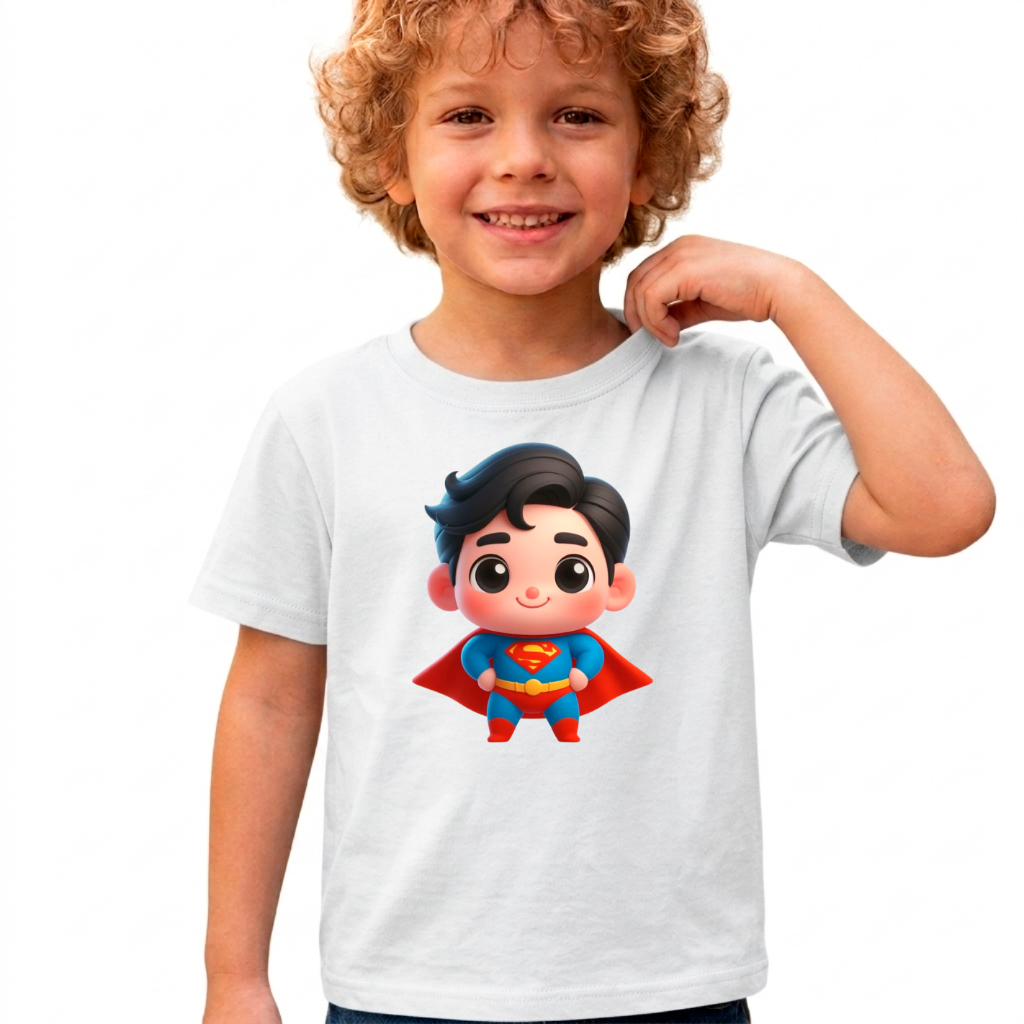 Camiseta Infantil Personagens Super-Heróis 2 ao 16 | Malha 100% Algodão | Confortável e Estilosa
