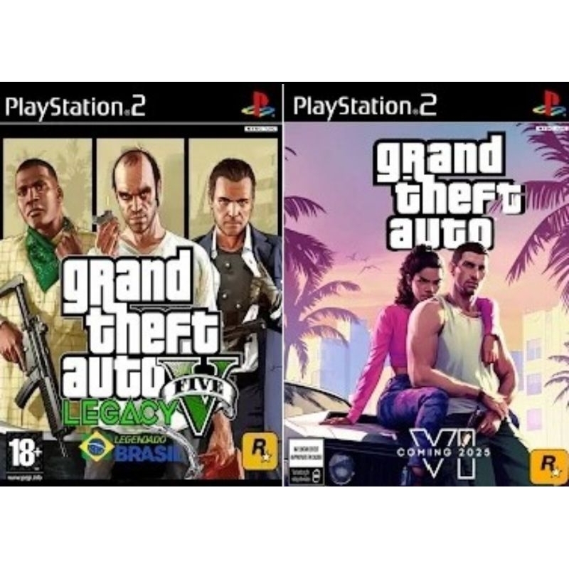 COLEÇÃO GTA 5 e 6 PS2 2026