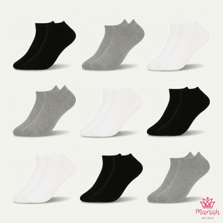 Kit 24 Pares Meias Soquetes Cano Baixo Unissex Sortidas Adulto Branca Preta Cinza