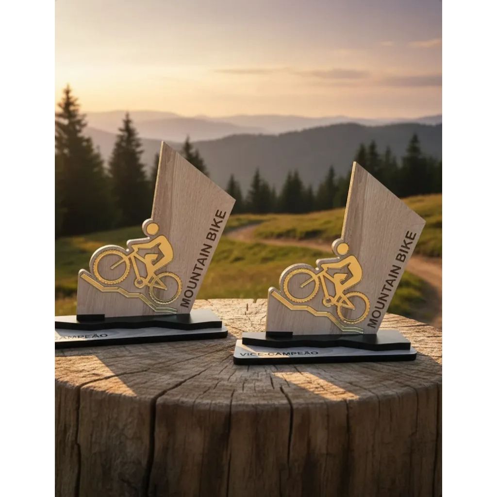 2 Troféus para Bike Prova de Mtb Campeão e Vice 1463