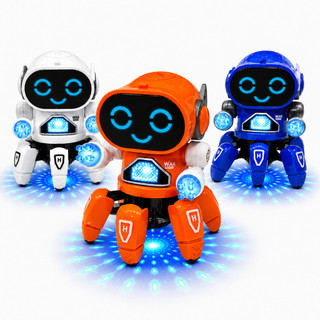 Robô Aranha Dançarino Com 6 Pernas + Luzes Em Led 4D Brinquedo Musical