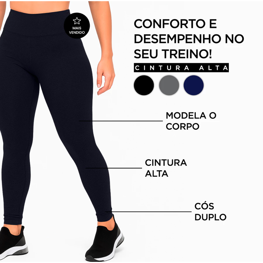 KIT 4 CALÇAS LEGGING SUPLEX CINTURA ALTA, CONFORTO E ZERO TRANSPARÊNCIA! ACADEMIA E DIA A DIA | DO P AO G3 PLUS