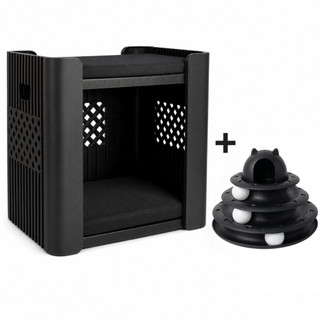 Cama Beliche para Gato e Cachorro Casinha Toca Pet 2 Andares + Brinquedo Brinde Filhotes e Adultos