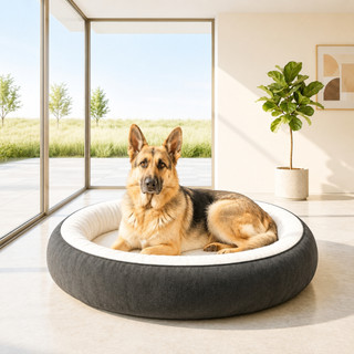 Cama Pet Gigante GG 100cmx100cm Cachorro Grande Redonda Sherpa Velboa