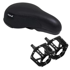 Kit Banco Selim GTS - K Tipo DDK Freerider BMX | Pedal Plataforma GTS Alumínio Rosca Grossa 9/16