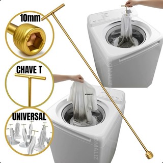 Chave T 10mm Longa de Máquina de Lavar e Curta Roupa Retirar Abrir Agitador Marcas Modelo Universal
